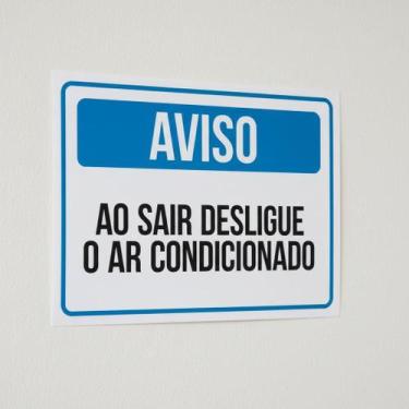 Imagem de Placa Acm Aviso Ao Sair Desligue Ar Condicionado 18X23 - Sinalizo