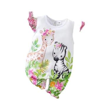 Imagem de Macacão De Verão Para Meninas Recém-Nascidas Com Estampa De Cervo Em P