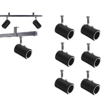 Imagem de Kit 6 Spot Trilho Perfilado Eletro calha Par20 Bulbo OL8