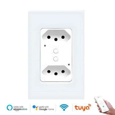 Imagem de Tomada Dupla Inteligente, 13A, Compatível Alexa, Google Home