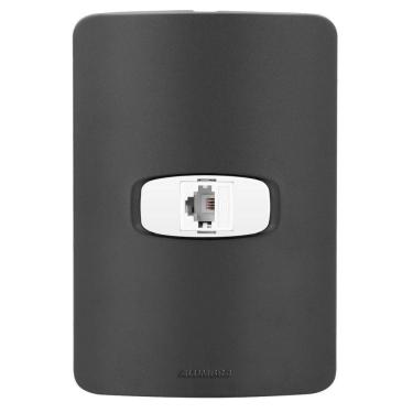 Imagem de Conjunto 1 Tomada Rede Rj45 - Gracia Black Maxx / Branco