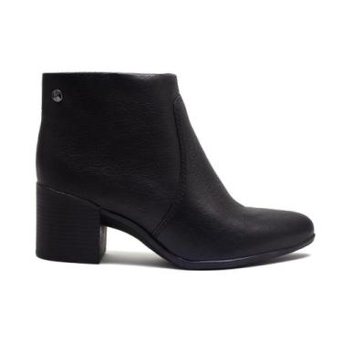 Imagem de Bota Feminina Bottero Cano Baixo Couro Legítimo Salto Grosso Básica 34