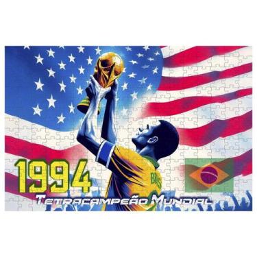 Imagem de Quebra-Cabeça Copa 1994 Brasil Tetracampeão 300 Peças Mdf - Coleção Te