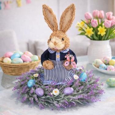 Imagem de Arranjo Centro De Mesa Coelha Ovos Decoração De Páscoa 30cm - Genérico