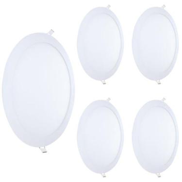 Imagem de Kit 5 Painel Embutir LED 6500K Luz Branco Frio 24W Bivolt Redondo Ilum