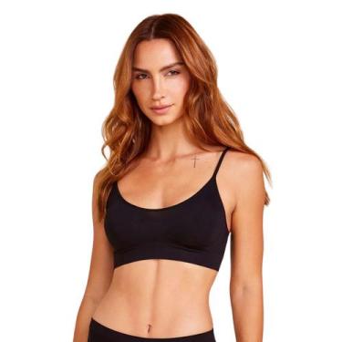 Imagem de Top Hope 21020 Sem Aro e Bojo Alças Finas Sem Costura Poliamida, Preto