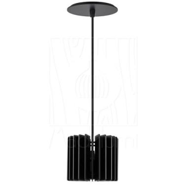 Imagem de Luminária Pendente Pipe G Madeira E27 Preto Moderno - Madelumi