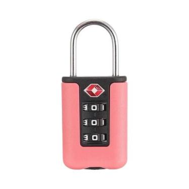 Imagem de Cadeado De Combinação Preto De 3 Dígitos TSA Para Viagem, Design Contr