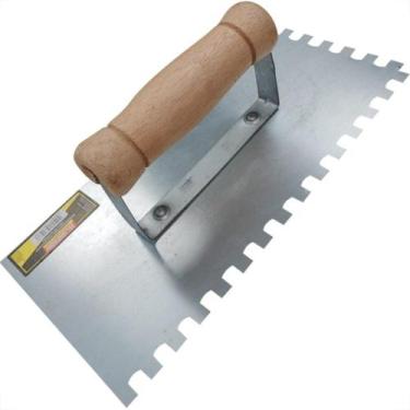 Imagem de Desempenadeira Aco Thompson Dentada Cabo Madeira - MAC FER