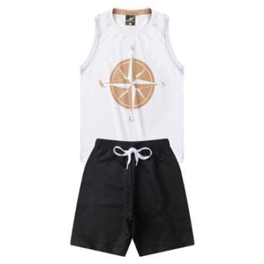 Imagem de Conjunto Infantil Menino Verão Regata Bússola Kangulu-Masculino