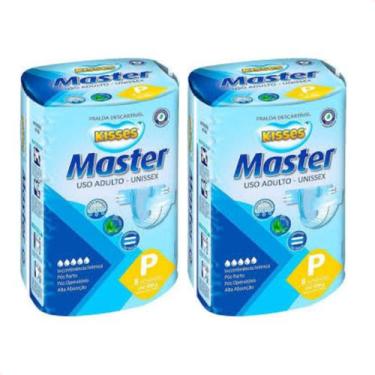 Imagem de Kit 2 Fralda Geriatri Kisses Master Adul Alta Absorção Tam P