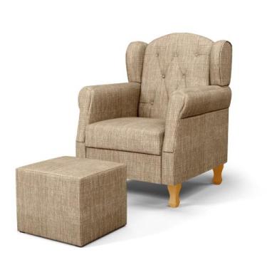 Imagem de Poltrona de Amamentação e Descanso Pés de Madeira e Puff Lucy P04 Linh