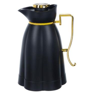 Imagem de Garrafa Térmica Preta Luxo 1 Litro Café Chá Botão Click Hotel Home - P