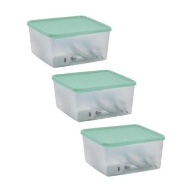 Imagem de Kit 3 Potes Herméticos Tupperware Basic Line Transparente 2,5L