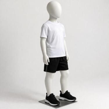 Imagem de Conjunto infantil Camiseta e Calção 1.1 Alta qualidade Branco A L E M 