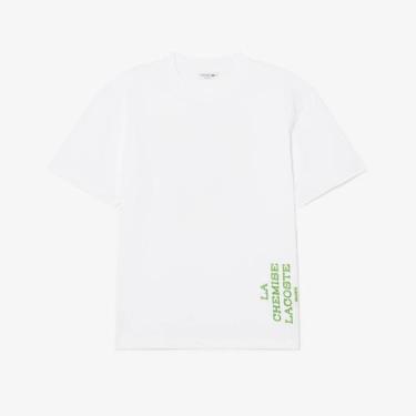 Imagem de Camiseta de Algodão Estampada  Modelagem ampla - Lacoste, G, Branco