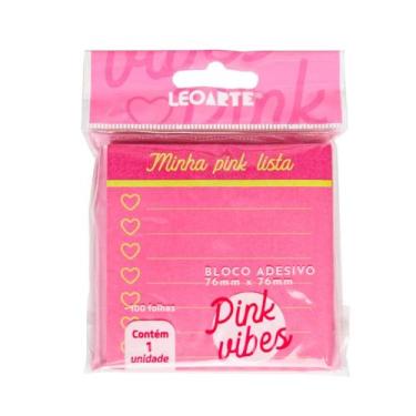 Imagem de Bloco Adesivo Pink Vibes Lista 76Mmx76mm 100 Folhas Caixa com 12 Bloco