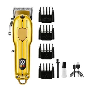 Imagem de Maquina De Cortar Cabelo Profissional Bivolt com Visor Led Tipo Metali