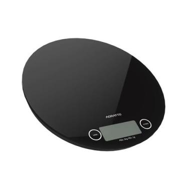 Imagem de Balança Vidro Leve de Cozinha Digital 5kg Agratto - Preta  BC04