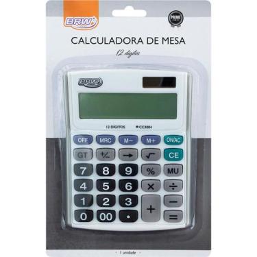 Imagem de Calculadora de Mesa 12 Dígitos Solar Branca BRW