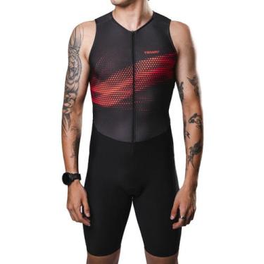 Imagem de Macaquinho Triathlon Triway Sports Concept Lines Regata Masc -, Preto,