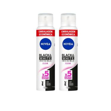 Imagem de Kit 2 Desodorante Nivea Invisible Black & White Clear Aerosol Antitran