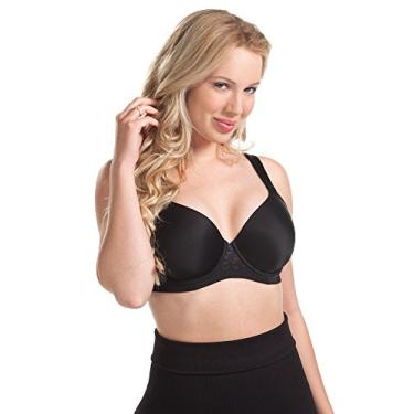 Imagem de LEADING LADY Sutiã feminino de renda sem aro acolchoado, Preto com acabamento Poseidon, 40C