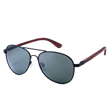 Imagem de Óculos de Sol Retro Estilo Madeira Artesanal HU WOOD Polarizados UV400 GR8001 (4)