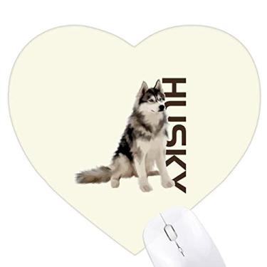 Imagem de Mousepad Siberiano Husky Dog Raça Animal Coração Tapete de Borracha Jogo Escritório