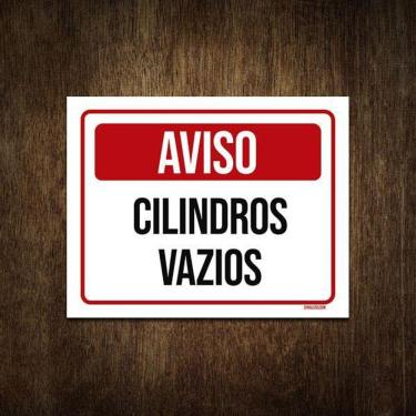 Imagem de Placa De Sinalização Segurança Aviso Cilindros Vazios 18X23