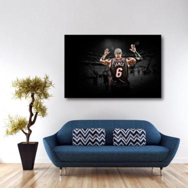 Imagem de Quadro Lebron James Basquete com Tela em Tecido