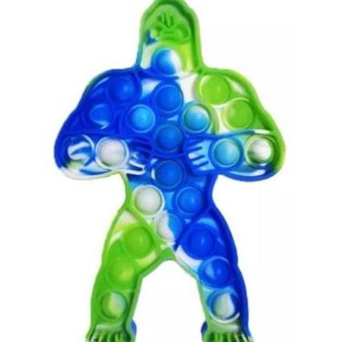 Imagem de Pop It Fidget Toy Pop Bublle Sensorial King Kong Azul Verde