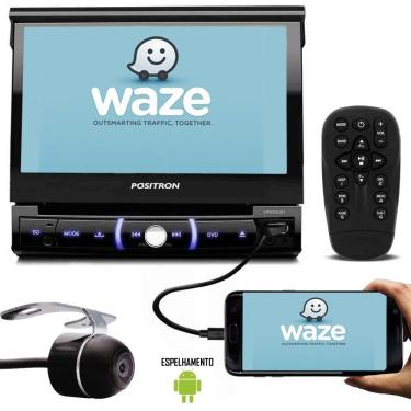 Imagem de Multimídia Positron Retrátil SP6330BT 1 Din 7" Polegadas Entrada USB Bluetooth Espelhamento Android SD Card + Câmera de Ré