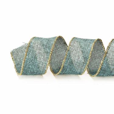 Imagem de Fita Decorativa Azul Claro/ouro 3,8x9,14 1694004