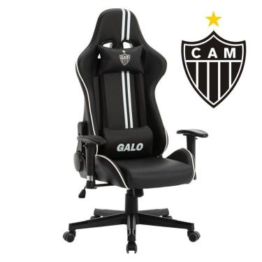Imagem de Cadeira Gamer Atlético Mineiro CAM 3318 Espresso Móveis Preta/Branca