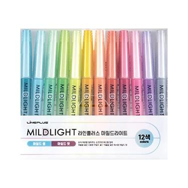 Imagem de LiNEPLUS Conjunto de marca-texto Mildlight suave com 12 cores