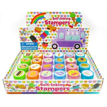 Imagem de TINYMILLS 24 peças de carimbos de sorvete para lembrancinhas de festa de aniversário de crianças, enchimentos de saco de presente de Dia dos Namorados, sala de aula, recompensas de carnaval