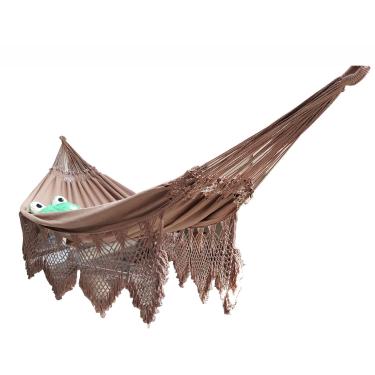 Imagem de Rede Dormir Casal Luxo KingSize 100% Algodão Safira Caramelo