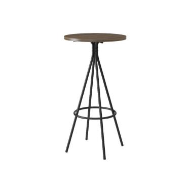 Imagem de Mesa Bistrô Tampo Madeirado Ou Preto e Tubos Pretos Carraro