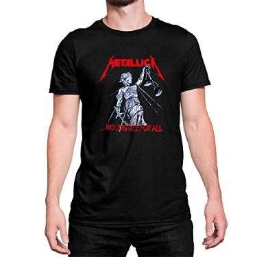 Imagem de Banda Camiseta Estampada Rock Metalica And Justice For All Cor:Preto;Tamanho:P
