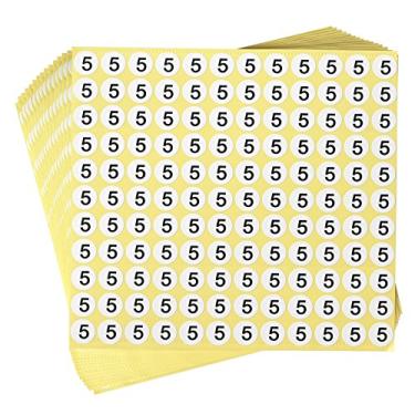 Imagem de Adesivos pequenos autoadesivos série, 05). Number 5 (15 Sheets)