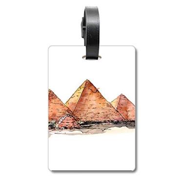 Imagem de Egito Pirâmide de Gaza Bolsa de Mala Etiqueta Etiqueta de Bagagem para Cartão de Bagagem
