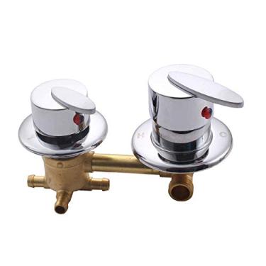 Imagem de Interruptores de chuveiro de 3/4/5 vias, controle de torneiras de sala de latão, acessórios para cabine de mistura, válvula de mistura, painel de entrada de torneira de desviador de água quente e fria, peça de reparo de conversão, cartucho de cerâmica, suporte duplo