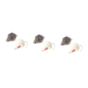 Imagem de FRCOLOR 6 Peças Ratos De Pelúcia Gato Teaser Rato Brinquedos Para Animais De Estimação Rato De Brinquedo De Gato Suprimentos Para Animais De Estimação Mordida