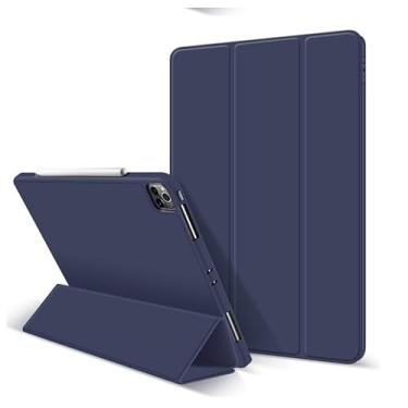 Imagem de Capa protetora Capa SlimTablet com dobra tripla compatível com iPad Mini 6 Geração 2021 Capa de 8,3 polegadas com porta-lápis, capa flip stand para tablet com parte traseira em TPU macio, capa de ativ