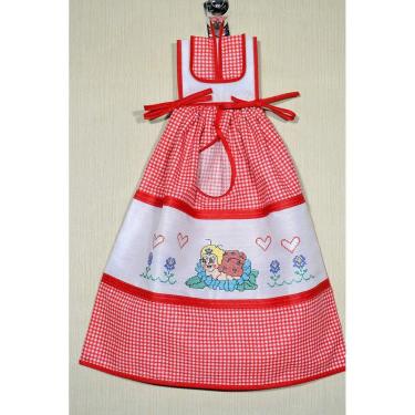 Imagem de Puxa Saco Xadrez Bordado - Joaninha