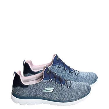 Imagem de Skechers Mocassins femininos Summits Quick Getaway, Azul-marinho/roxo/azul claro, 36