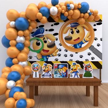 Imagem de Kit Decoração Festa de Aniversário Infantil Detetive Labrador