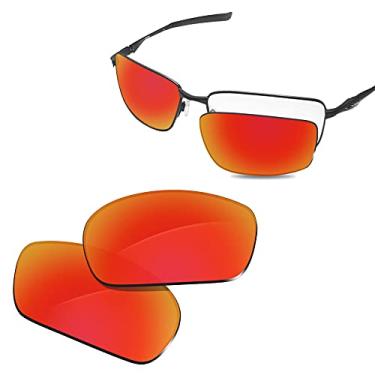 Imagem de Glintbay Lentes de óculos de sol de substituição 100% precisas para Oakley Splinter - Espelhado vermelho fogo polarizado