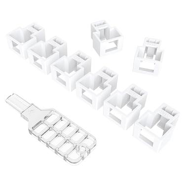 Imagem de 20 peças de bloqueio de cabo de rede RJ45 com 1 chave, cabo de rede RJ45 bloqueável, super categoria 5, categoria 6, categoria 7, trava de patchcord para plugues modulares RJ45 padrão (branco)